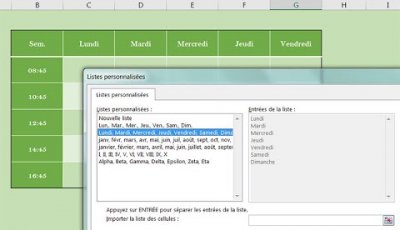 Listes automatiques et séries de nombres dans Excel