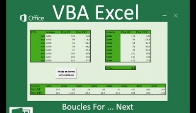 Boucles For Next en VBA Excel pour traitements automatisés
