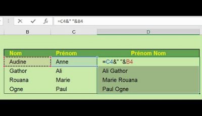 Concaténation Excel, assembler des textes ou joindre des cellules