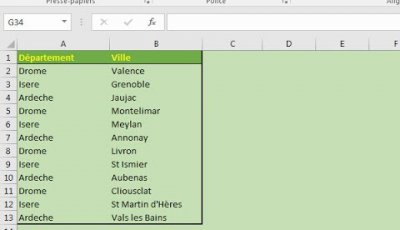 Extraire les données d'un tableau selon une recherche avec RechecheV